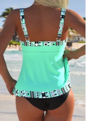 Mid Waisted Tribal Print Tummy Coverage Tankini Top-No Bottom