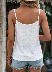White Strappy Scoop Neck Camisole Top