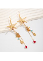 Golden Color Shell Alloy Detail Earrings