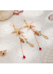 Golden Color Shell Alloy Detail Earrings
