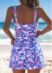 Mid Waisted Tribal Print Tummy Coverage Tankini Set