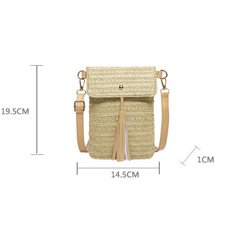 Light Camel Tassel Magnetic Crossbody Bag