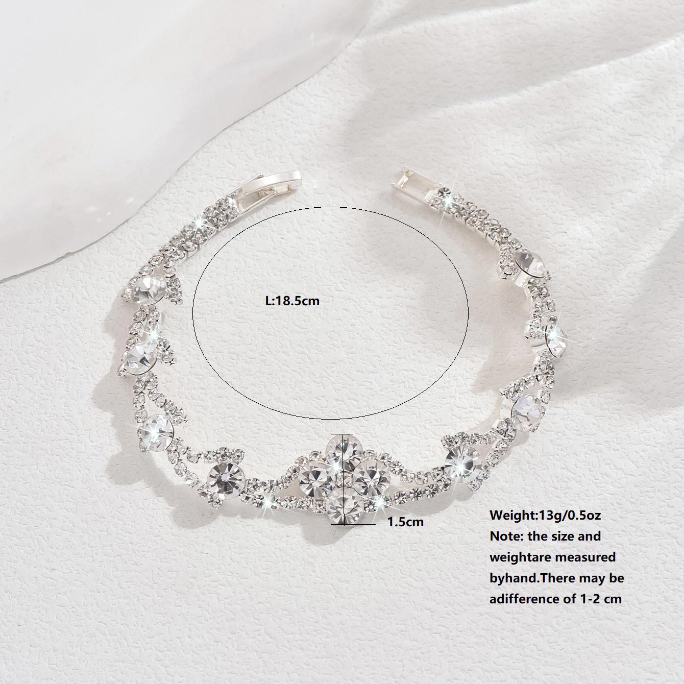Silver Copper Diamond Design Sparkling Bracelet