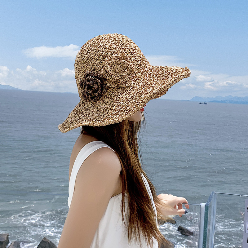 Dark Camel Color Wide-brimmed Design Hat