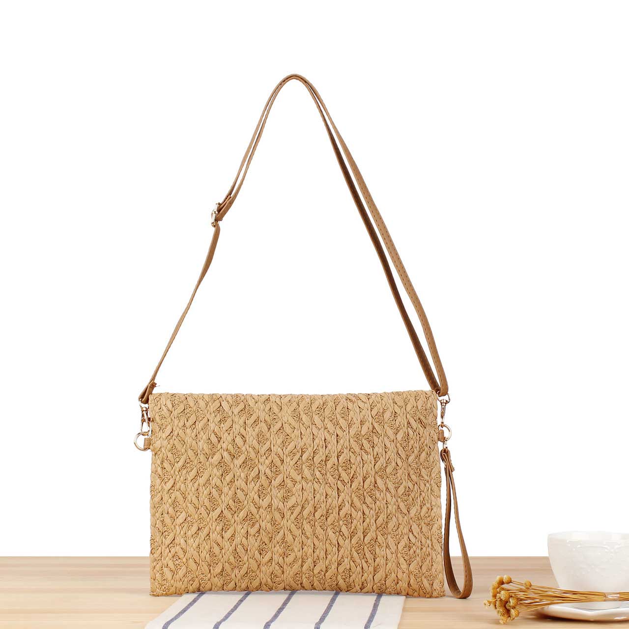 Dark Camel Color Magnetic Shoulder Bag