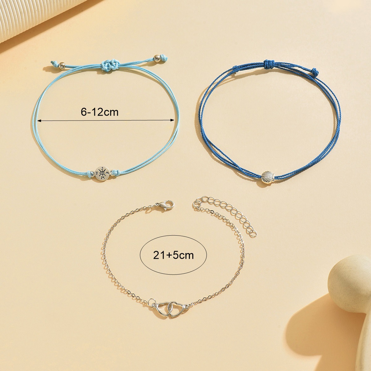 Neon Blue Color Iron Material Anklets