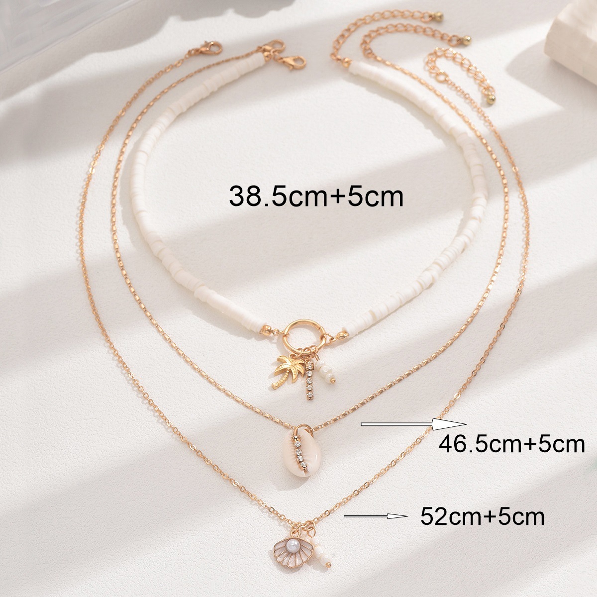 Golden Shell Tree Alloy Necklace Set