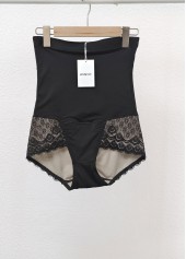 Lace Panel Black High Waisted Shapewear