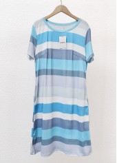 Striped Pocket Multi Color H Shape Dress
