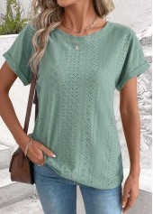Tummy Coverage Sage Green Short Sleeve T Shirt