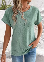 Tummy Coverage Sage Green Short Sleeve T Shirt