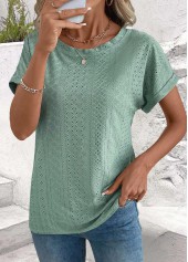 Tummy Coverage Sage Green Short Sleeve T Shirt