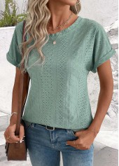 Tummy Coverage Sage Green Short Sleeve T Shirt
