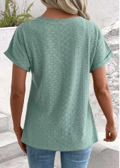 Tummy Coverage Sage Green Short Sleeve T Shirt