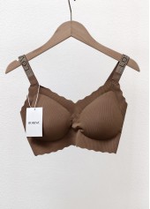 Dark Coffee Color Scoop Neck Bra