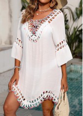 Patchwork Hollow Out White Cover Up