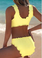 Mid Waisted Floral Print Pull On Bikini Set
