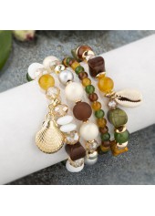 Multi Color Shell Glass Bracelet Set
