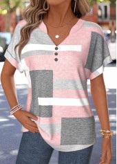 Plus Size Light Pink Tummy Coverage T Shirt