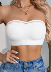 White Color Stretch Detail Bandeau Bra