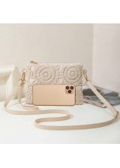 Beige Color Zip Detail Crossbody Bag