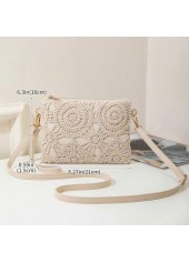 Beige Color Zip Detail Crossbody Bag