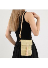 Light Camel Tassel Magnetic Crossbody Bag