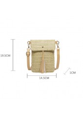 Light Camel Tassel Magnetic Crossbody Bag