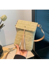Light Camel Tassel Magnetic Crossbody Bag