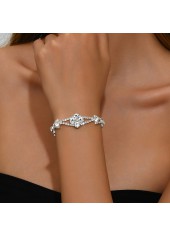 Silver Copper Diamond Design Sparkling Bracelet