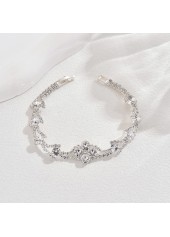 Silver Copper Diamond Design Sparkling Bracelet