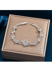 Silver Copper Diamond Design Sparkling Bracelet