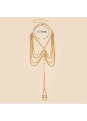 Golden Color Pearl Alloy Multi-layered Anklet