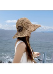 Dark Camel Color Wide-brimmed Design Hat