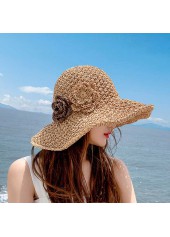 Dark Camel Color Wide-brimmed Design Hat