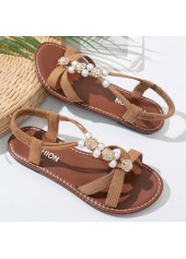 Light Coffee Peep Toe Falt Sandals