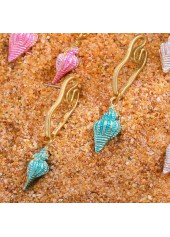 Mint Green Conch Design Alloy Earrings