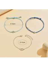 Neon Blue Color Iron Material Anklets
