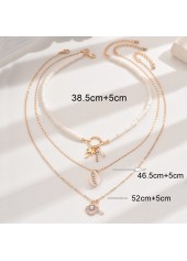 Golden Shell Tree Alloy Necklace Set