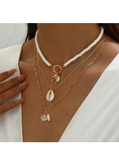 Golden Shell Tree Alloy Necklace Set