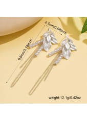 White Color Leaf Alloy Detail Earrings
