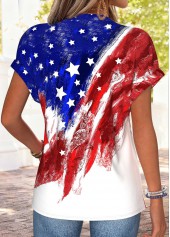 American Flag Multi Color Short Sleeve T Shirt
