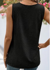 Tummy Coverage Black Sleeveless V Neck Tank Top