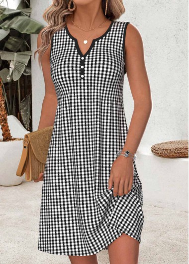 Tummy Coverage Red Short Sleeveless Round Neck Dress