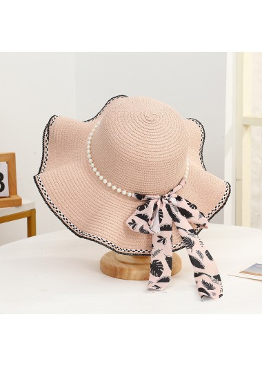 Dusty Pink Color Plants Print Hat