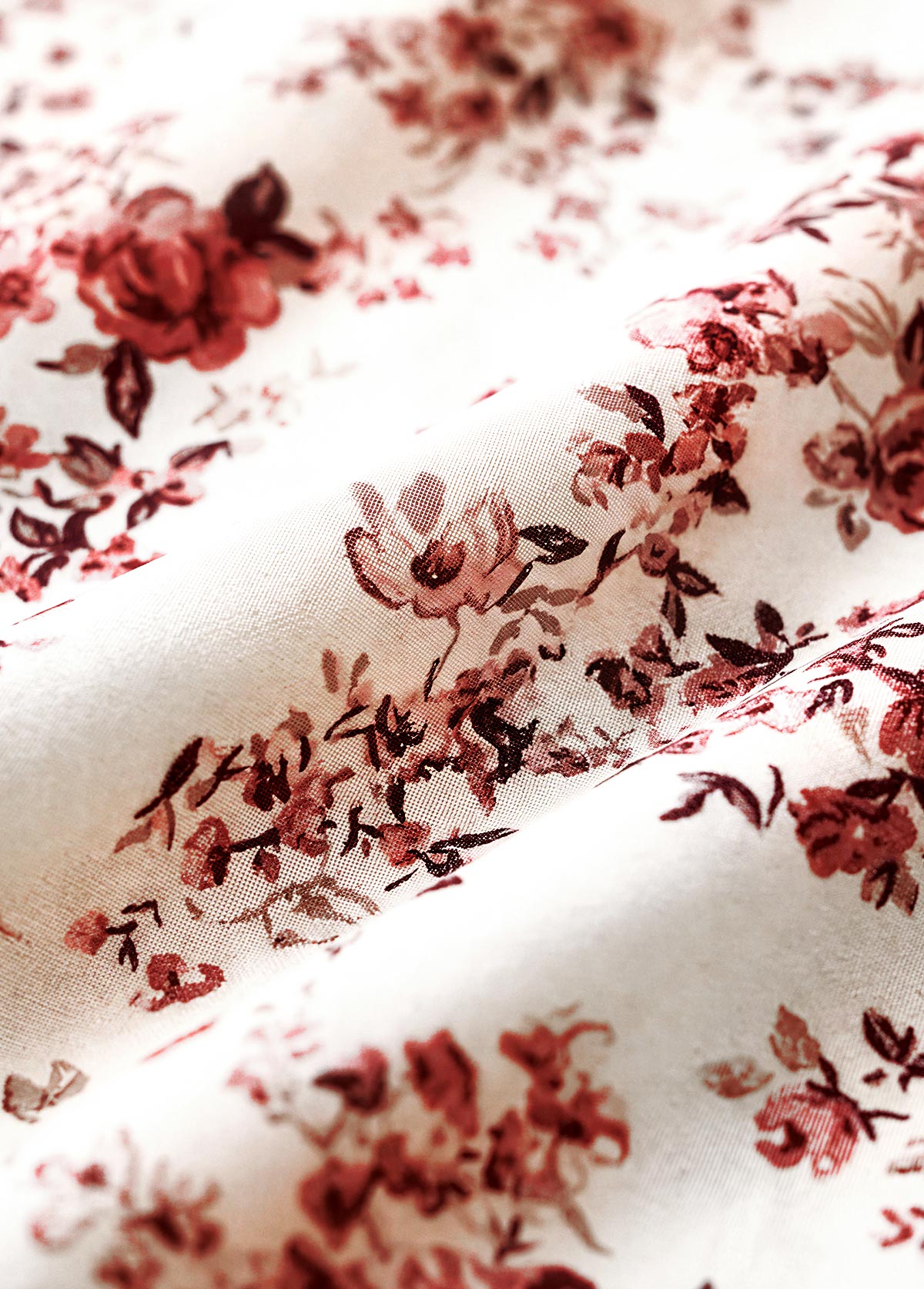 Floral Print White A Line Elastic Waist Maxi Skirt