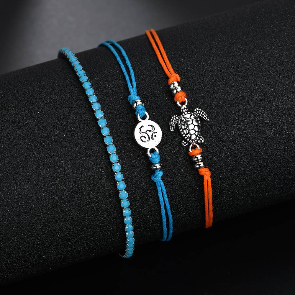 Mint Green Turtle Alloy Anklet Set