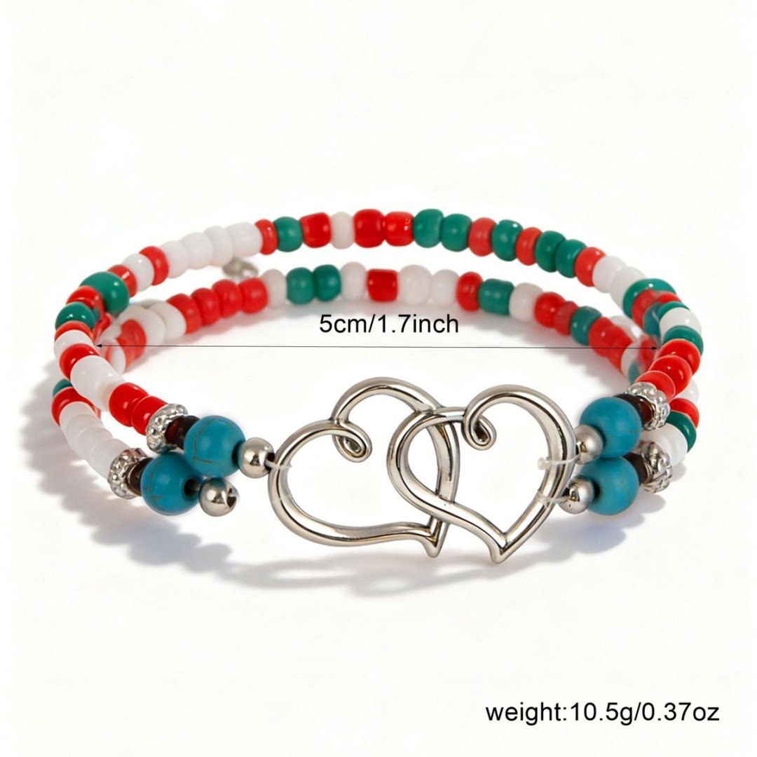 Mint Green Heart Design Alloy Bracelet