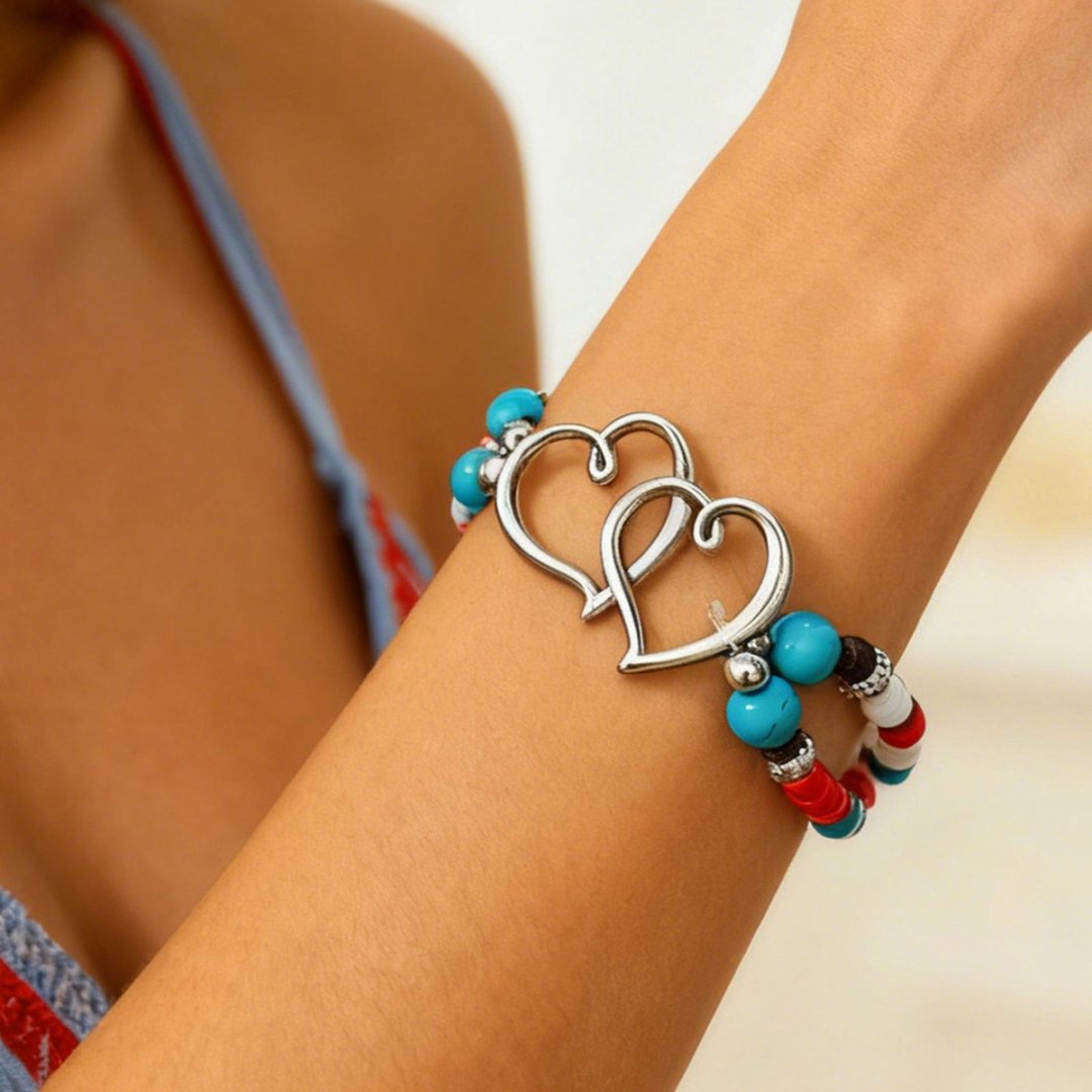 Mint Green Heart Design Alloy Bracelet