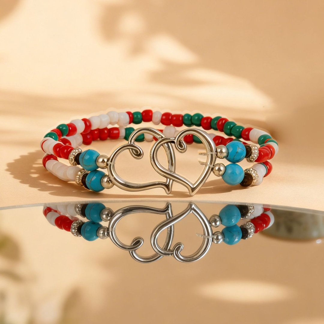 Mint Green Heart Design Alloy Bracelet